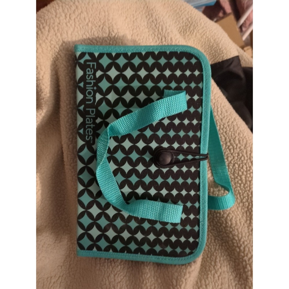 Fashion Plates Deluxe Design Set Teal Black Carrying Travel Case Kahootz